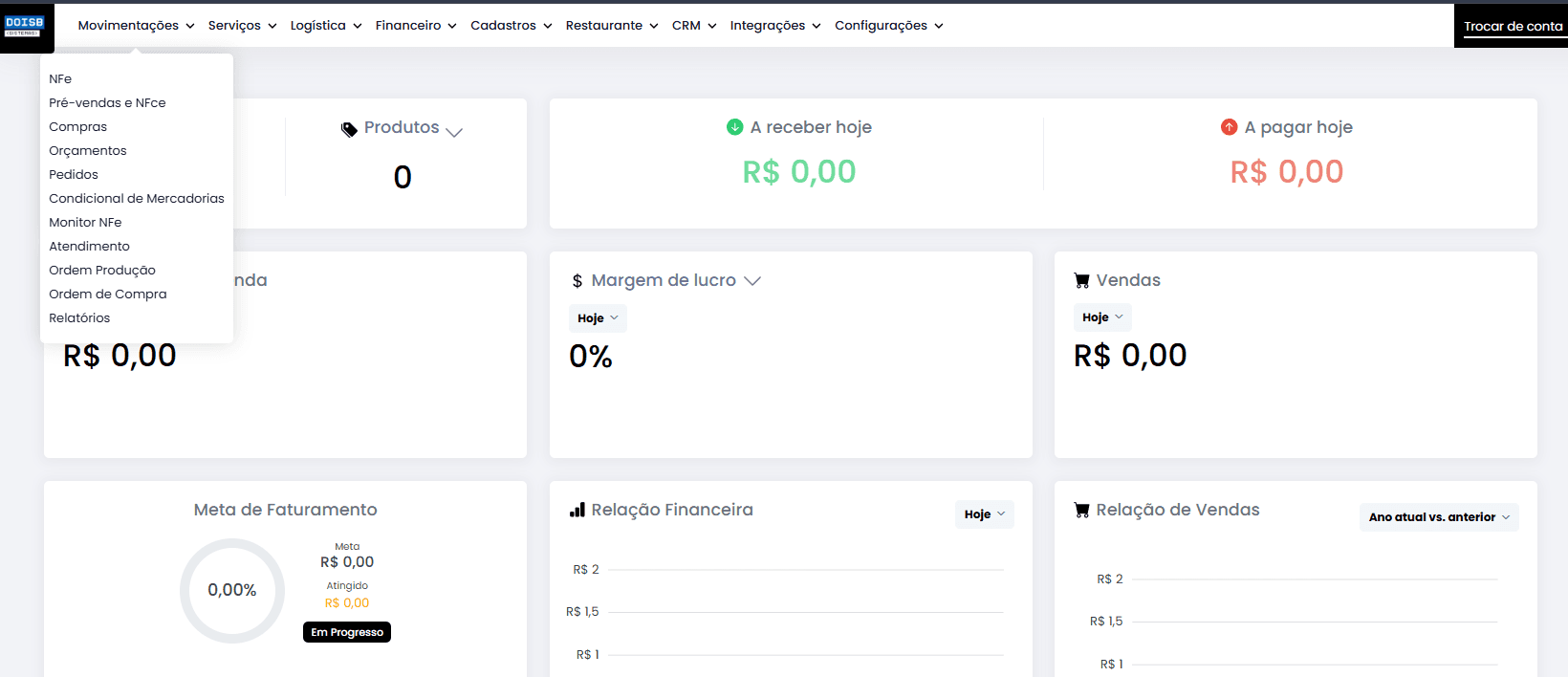 Vendas, NF-e/NFC-e e condicional de mercadorias
